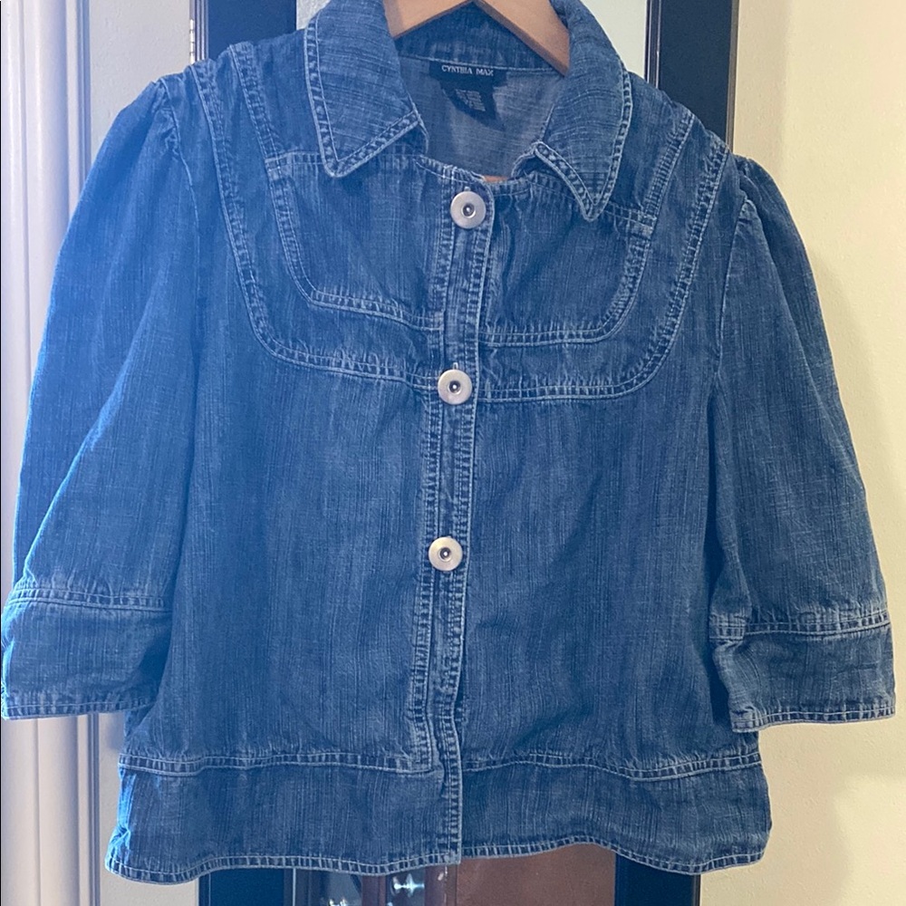 Vintage 80s Cynthia Max Blue Denim Jacket